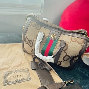 Women handBag with Red and Green Accents